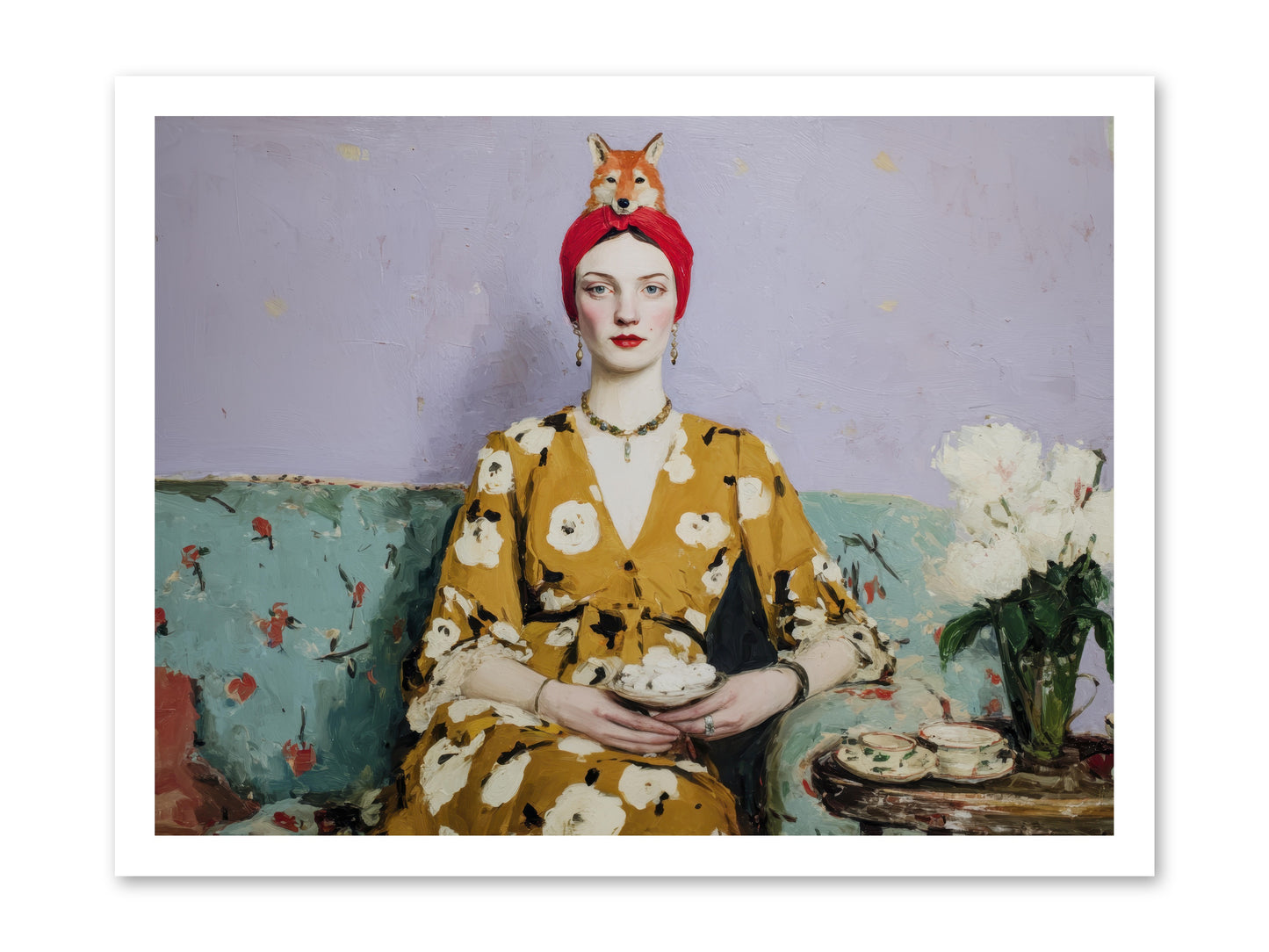 Tea with the Fox -- Paper Print 24x18