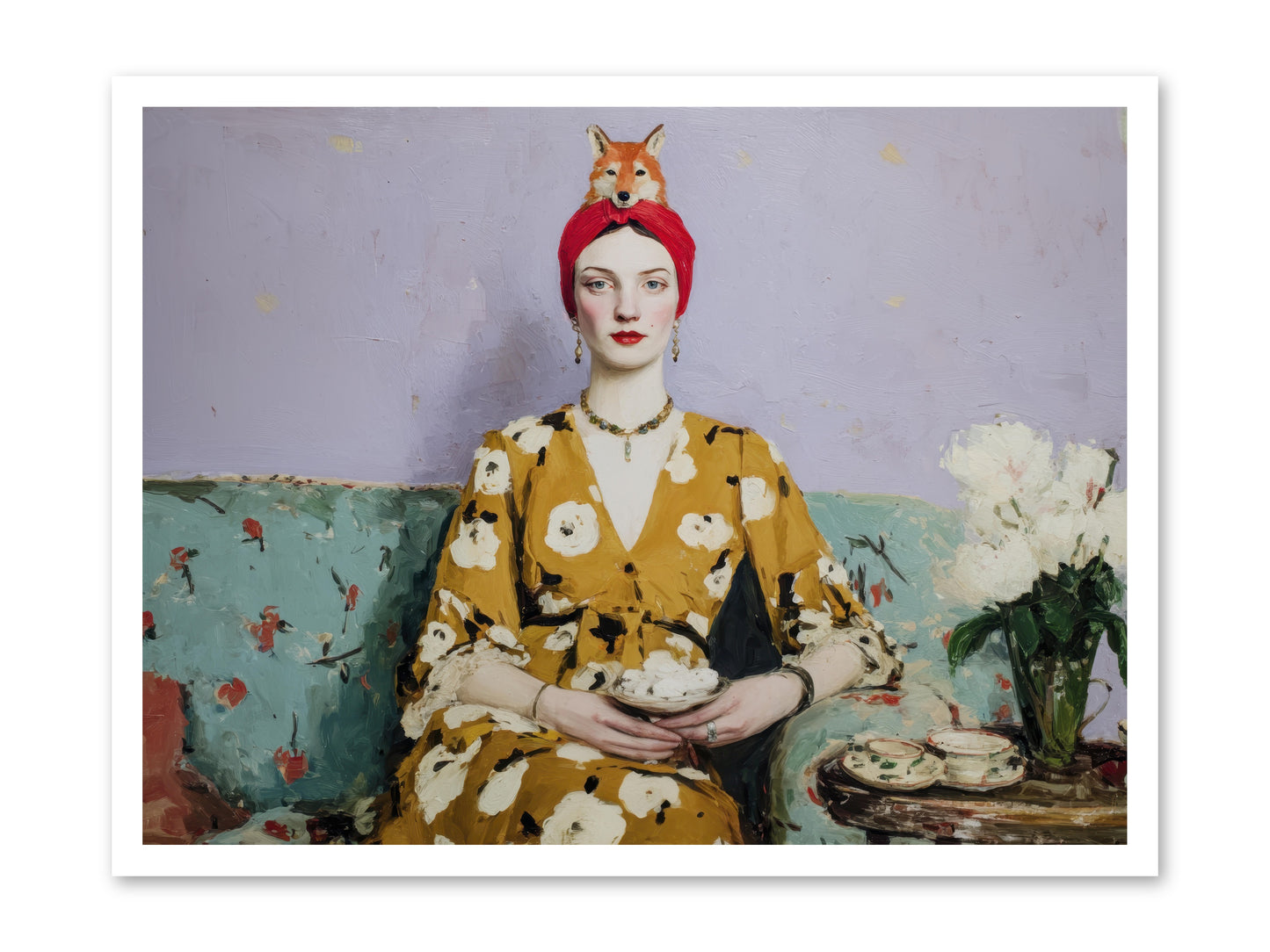 Tea with the Fox -- Paper Print 32x24