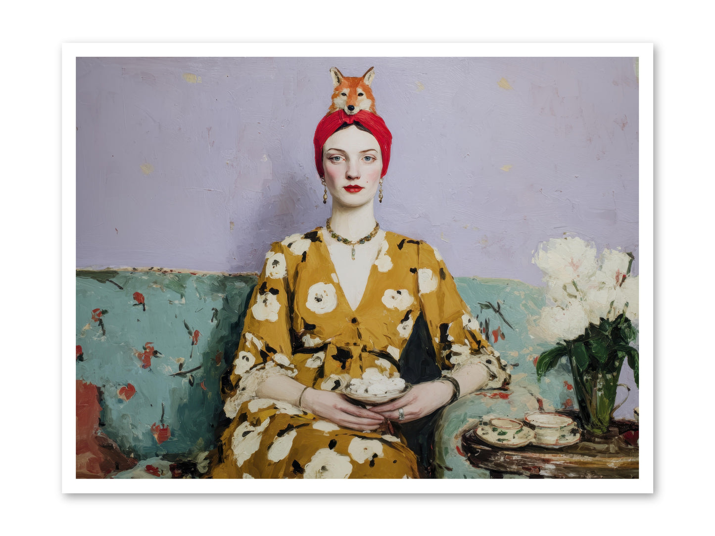 Tea with the Fox -- Paper Print 40x30