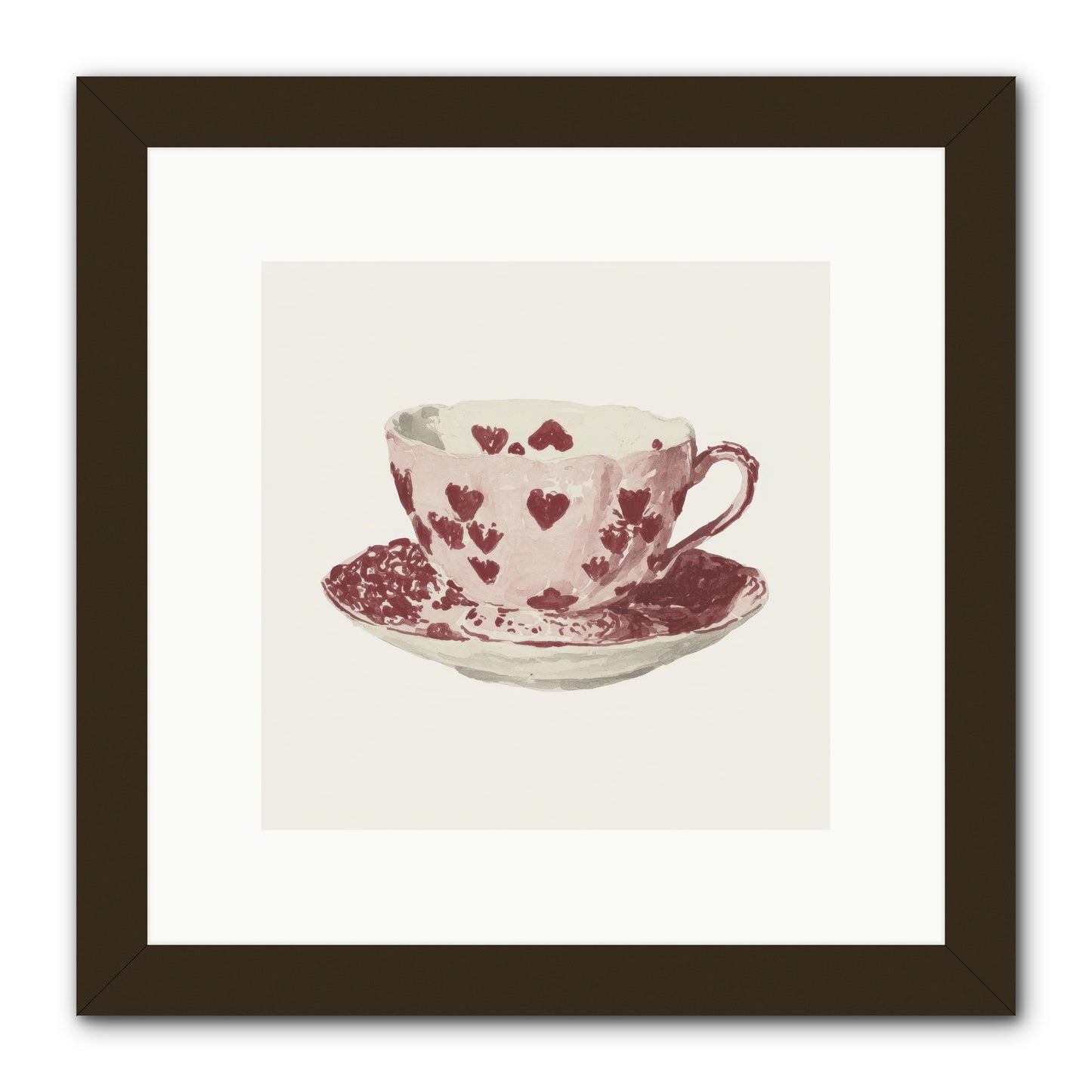 Teacups Kept Our Names -- Framed Print - Black 10x10