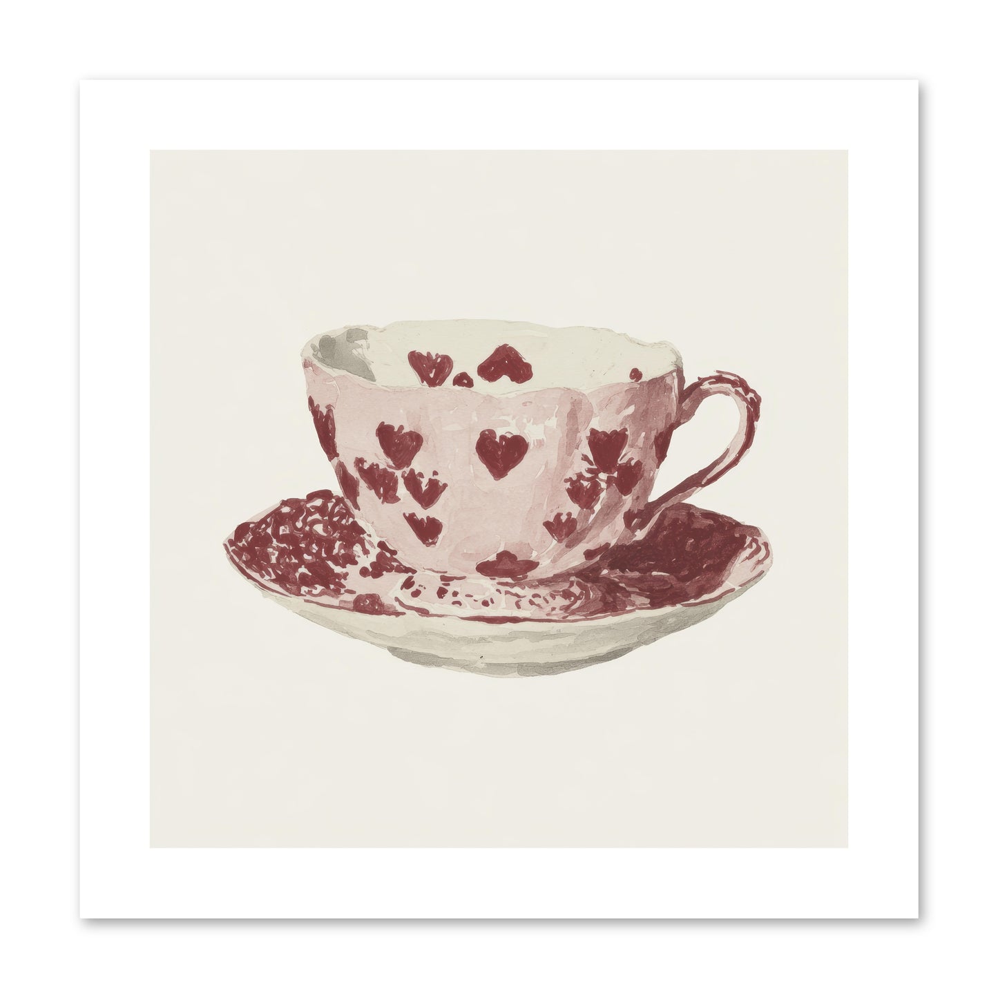 Teacups Kept Our Names -- Loose Canvas Print 10x10