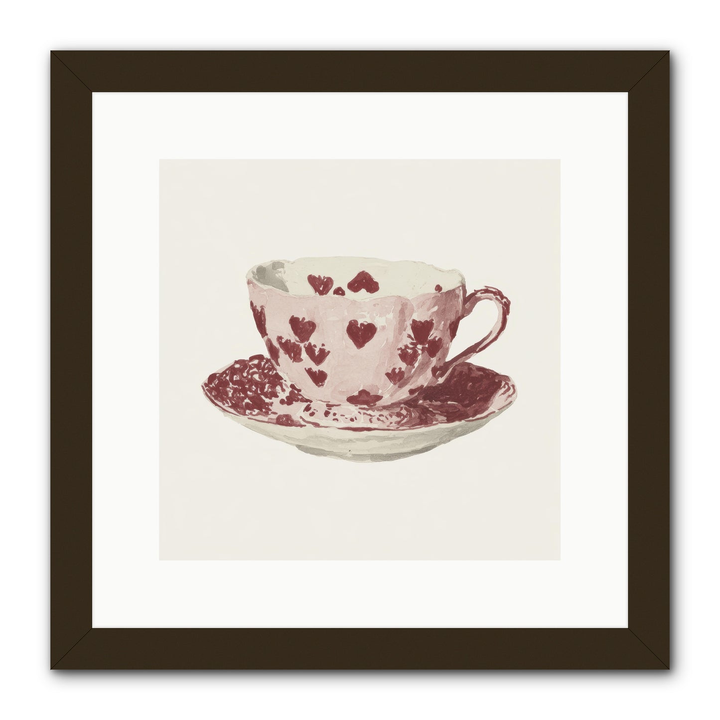 Teacups Kept Our Names -- Framed Print - Black 12x12