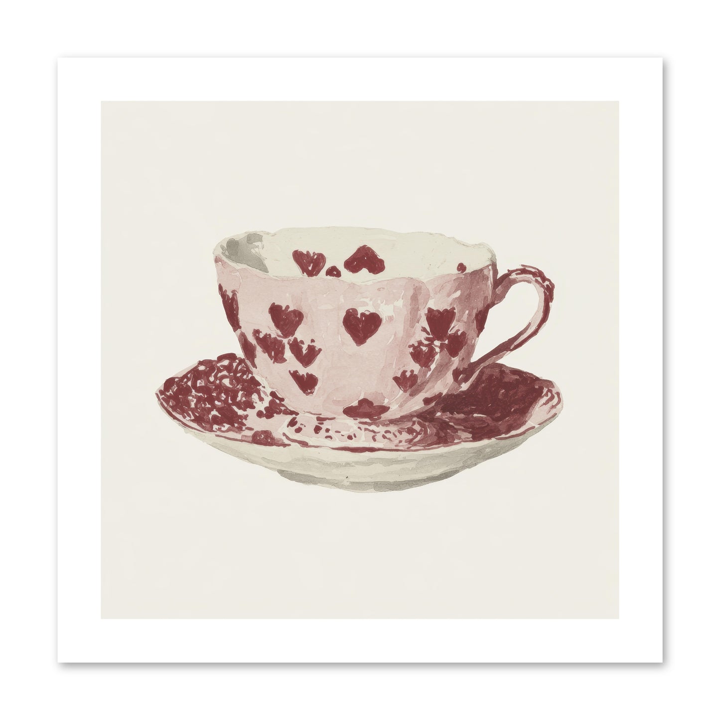 Teacups Kept Our Names -- Paper Print 12x12