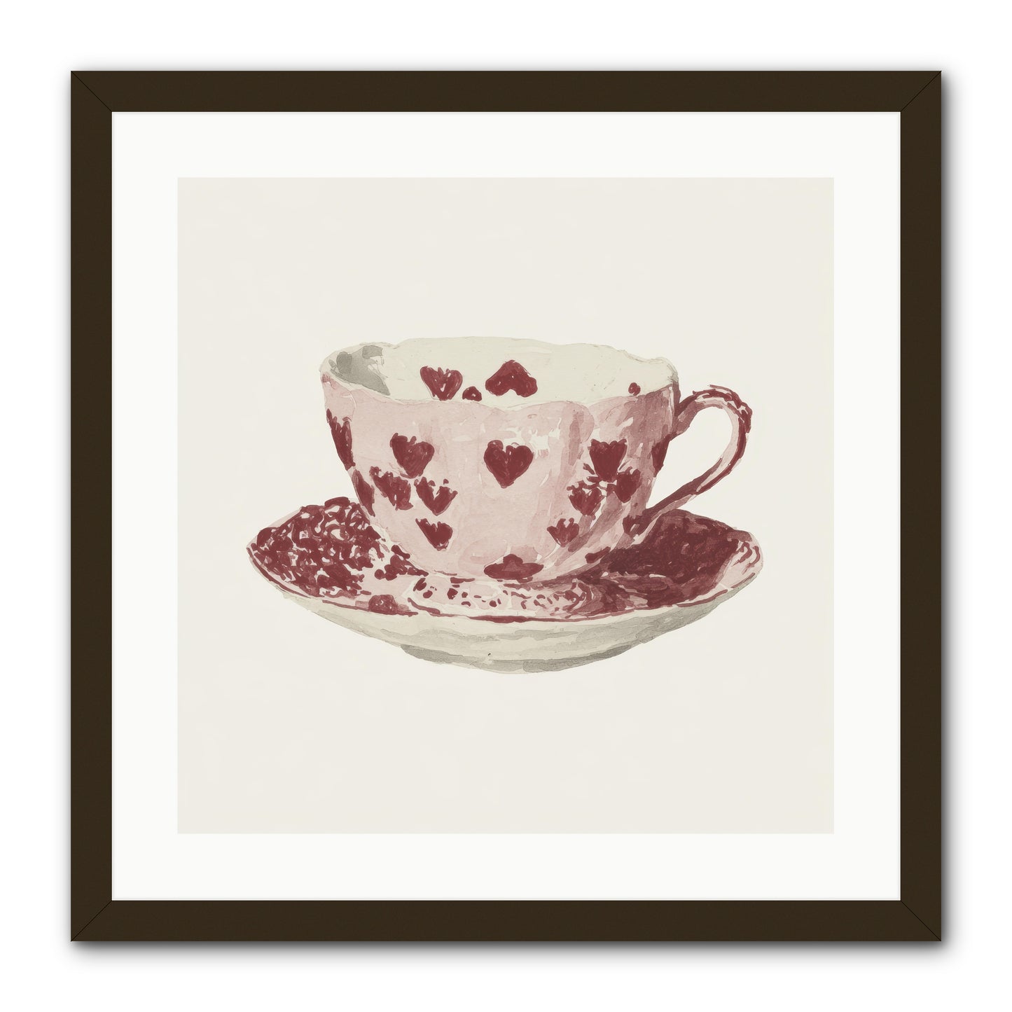 Teacups Kept Our Names -- Framed Print - Black 20x20