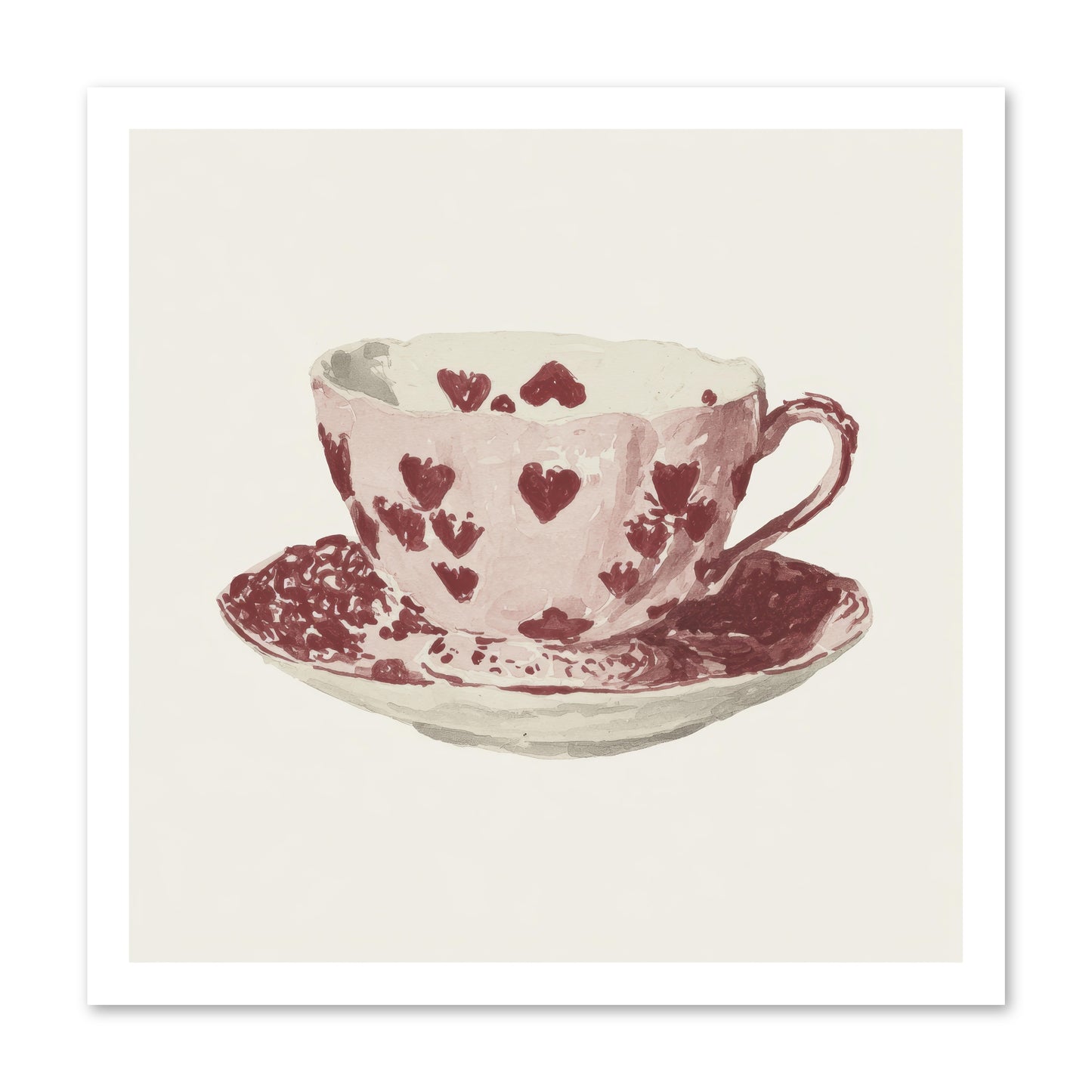 Teacups Kept Our Names -- Loose Canvas Print 20x20