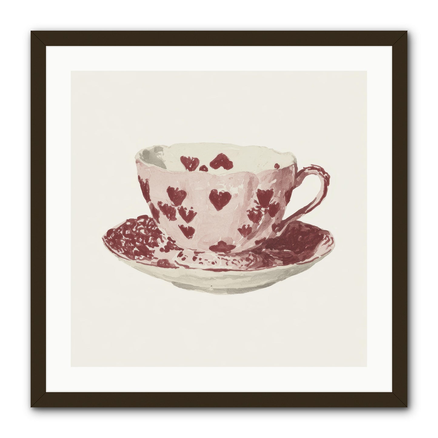 Teacups Kept Our Names -- Framed Print - Black 24x24