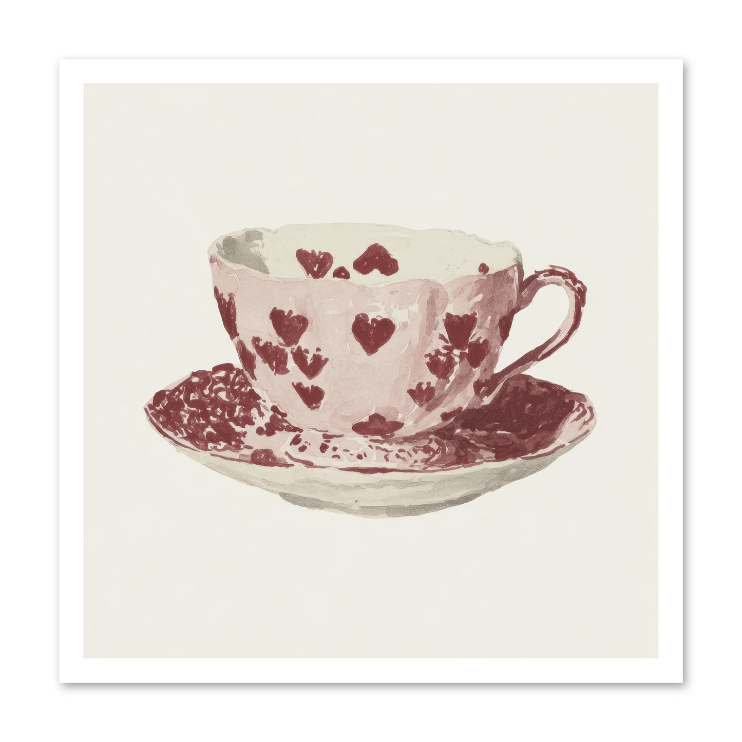 Teacups Kept Our Names -- Paper Print 24x24