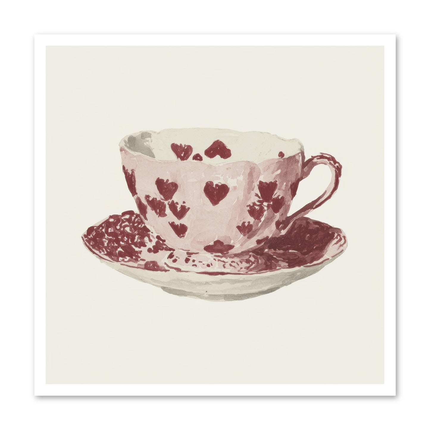 Teacups Kept Our Names -- Loose Canvas Print 30x30