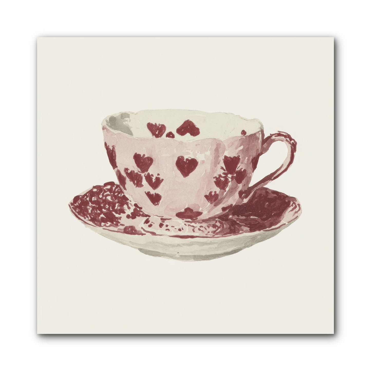 Teacups Kept Our Names -- Wrapped Canvas 10x10
