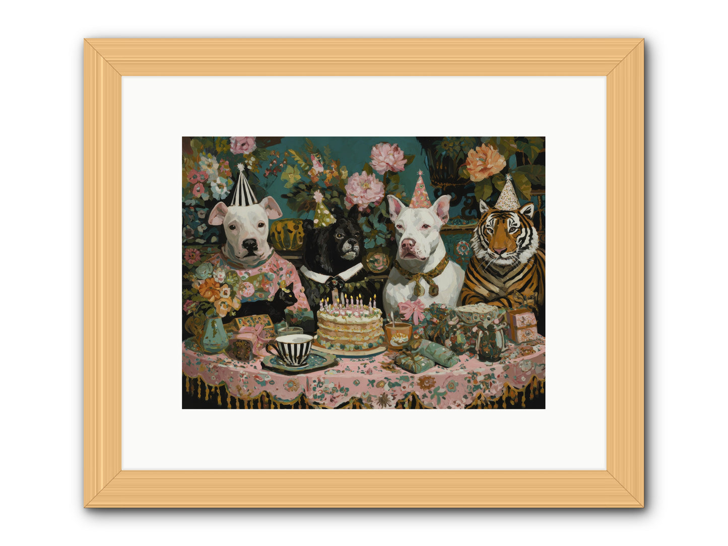 Teatime Revelry -- Framed Print - Natural 12x9