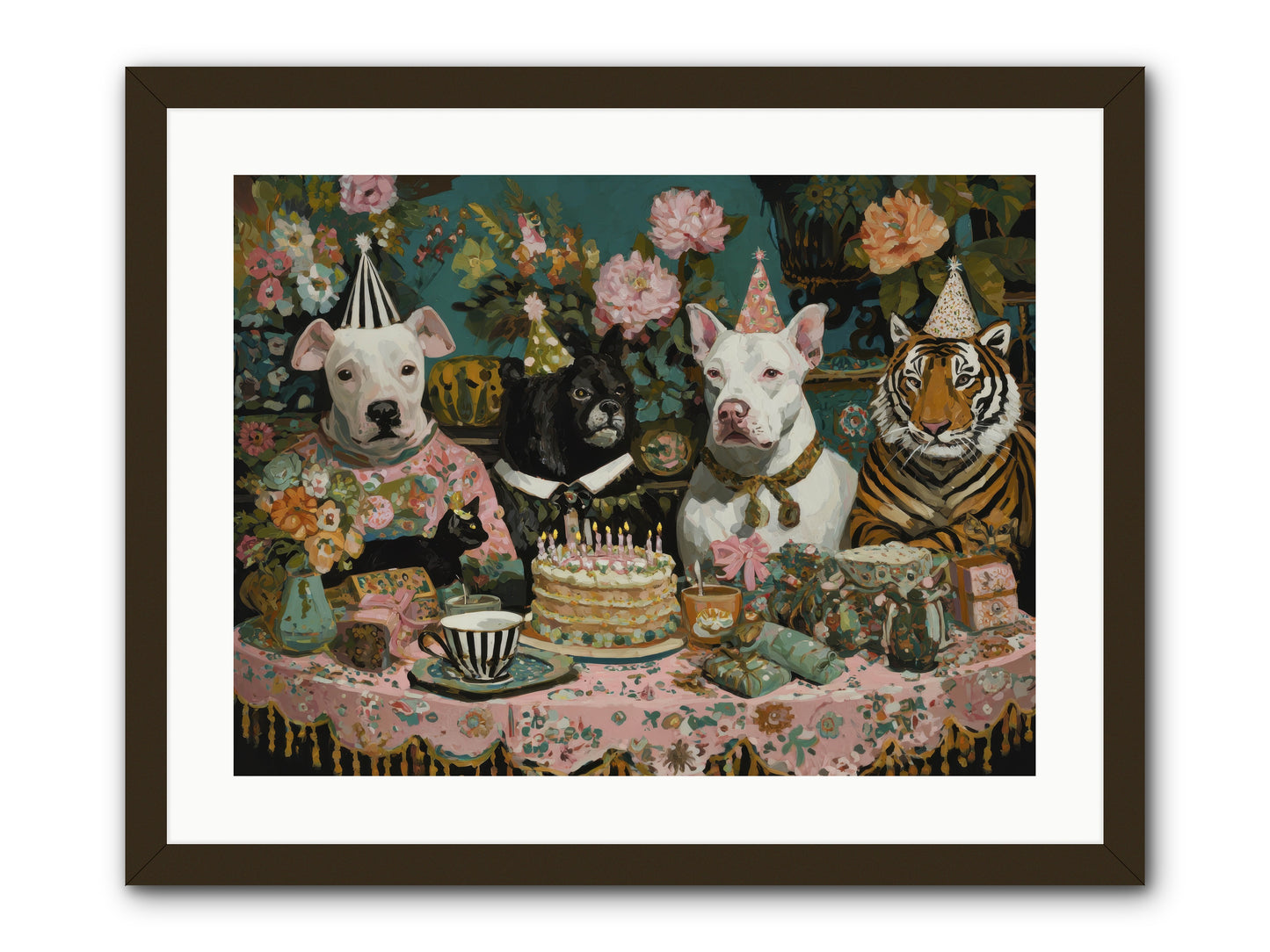 Teatime Revelry -- Framed Print - Black 24x18
