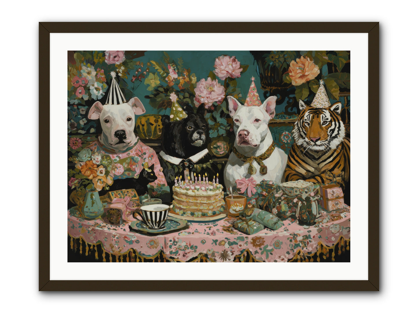 Teatime Revelry -- Framed Print - Black 32x24