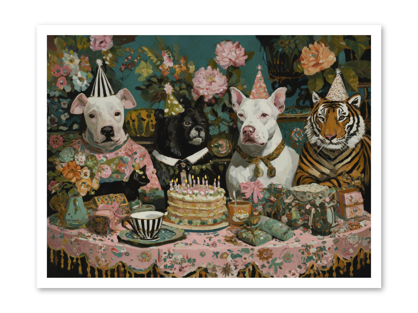 Teatime Revelry -- Loose Canvas Print 32x24