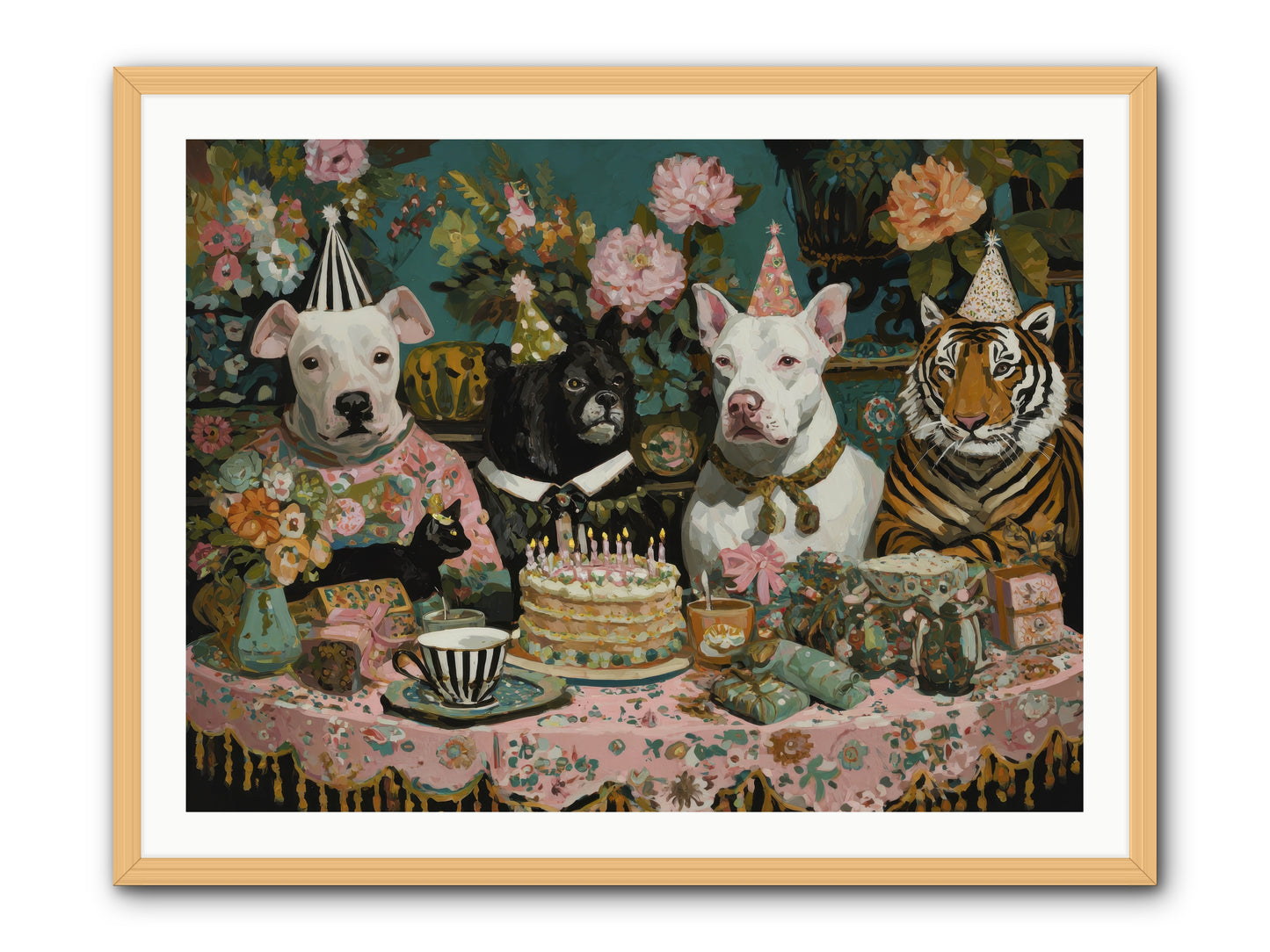 Teatime Revelry -- Framed Print - Natural 40x30