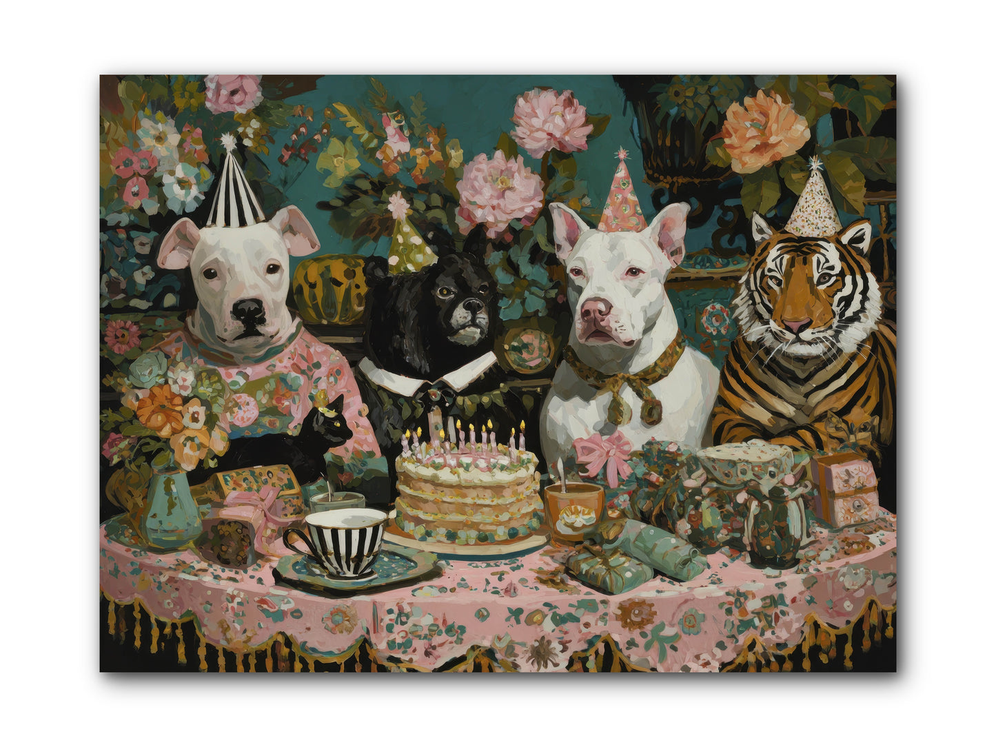 Teatime Revelry -- Wrapped Canvas 12x9