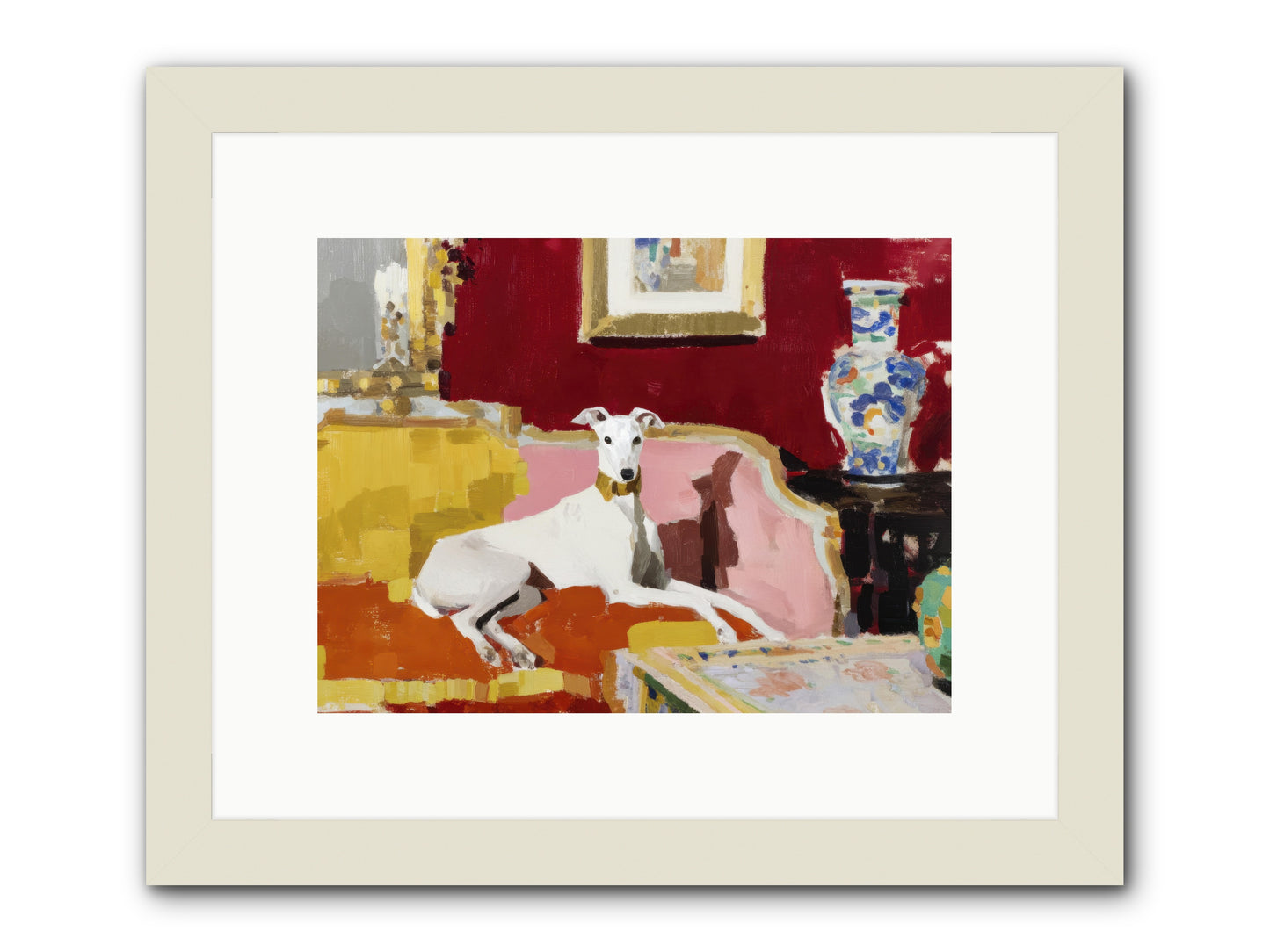 Telegram from a Sunday Train -- Framed Print - White 12x9