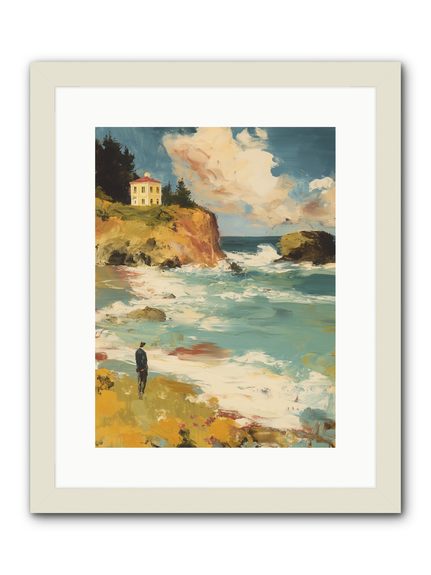 Terraced Splendor -- Framed Print - White 12x16