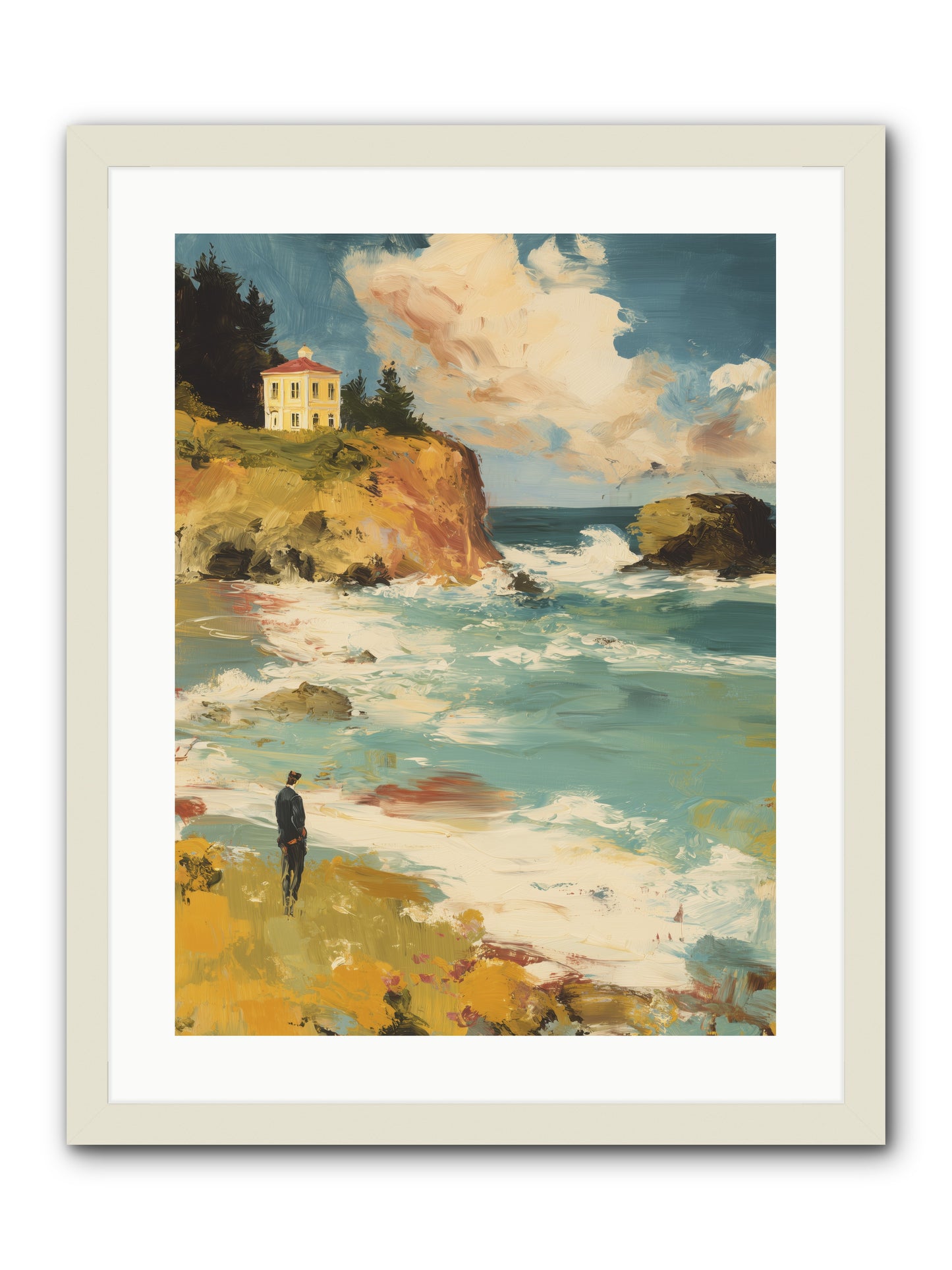 Terraced Splendor -- Framed Print - White 18x24