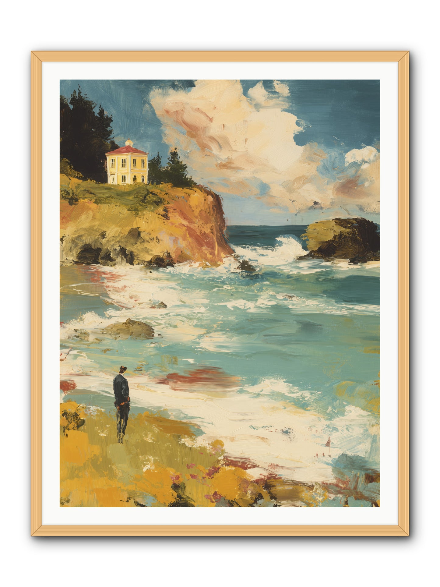 Terraced Splendor -- Framed Print - Natural 36x48