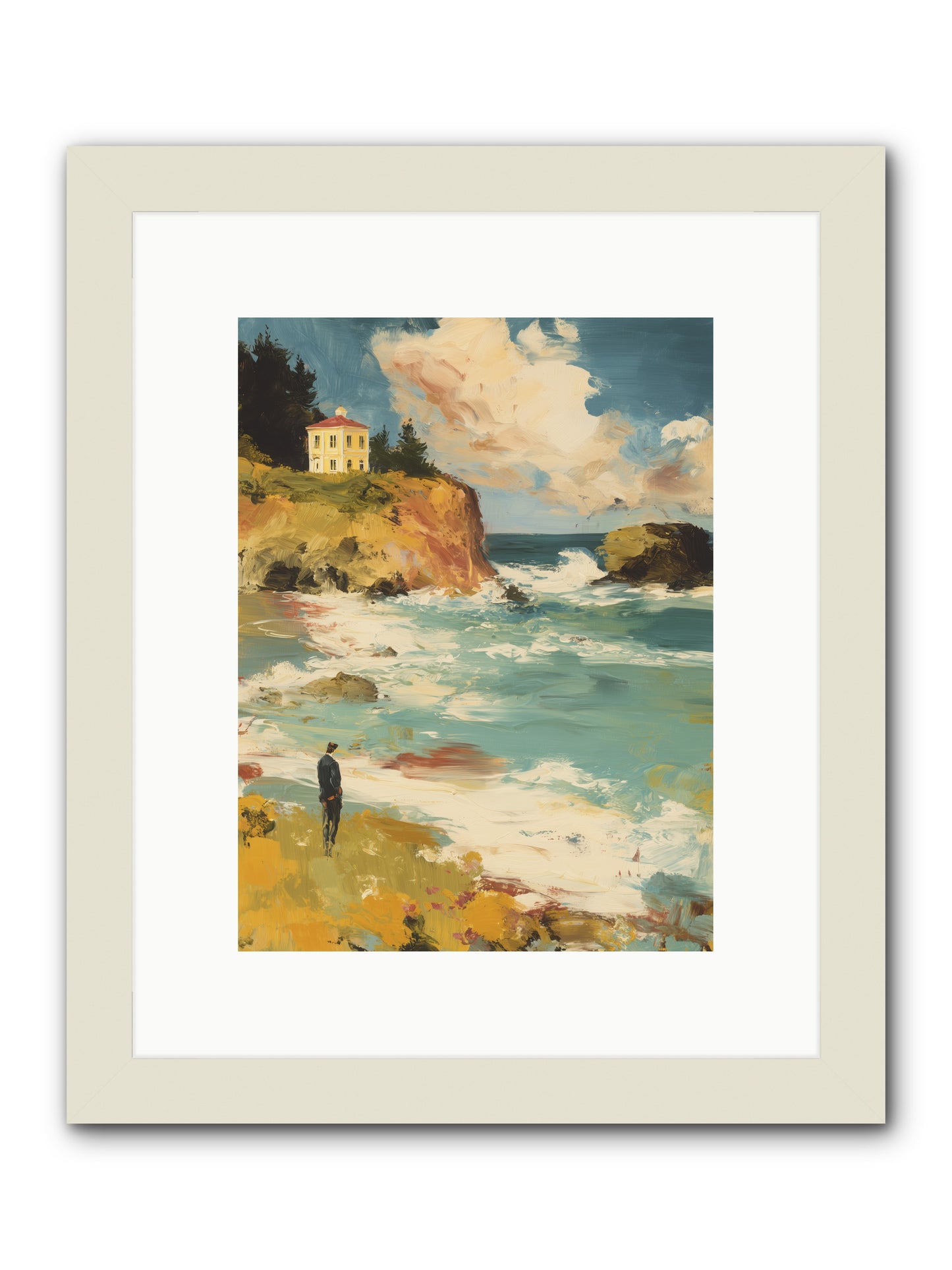 Terraced Splendor -- Framed Print - White 9x12
