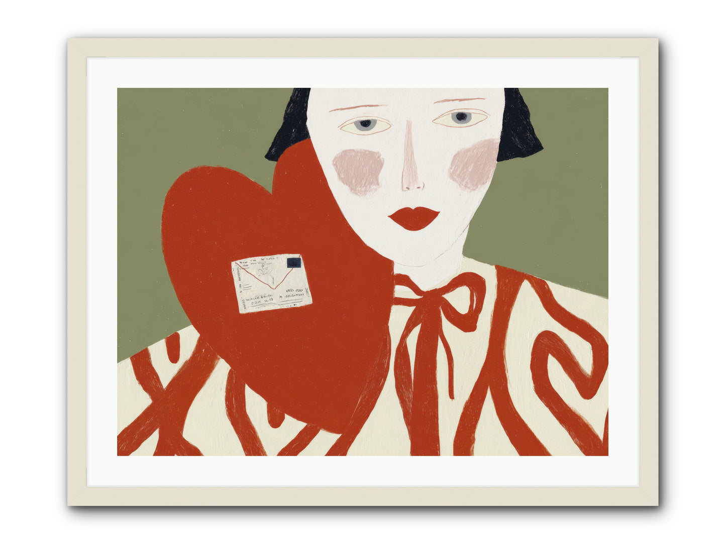 The Afternoon Love Declared Itself -- Framed Print - White 32x24
