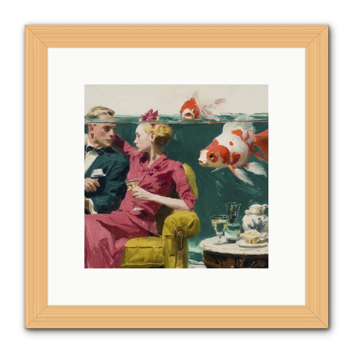 The Afternoon Revision -- Framed Print - Natural 10x10