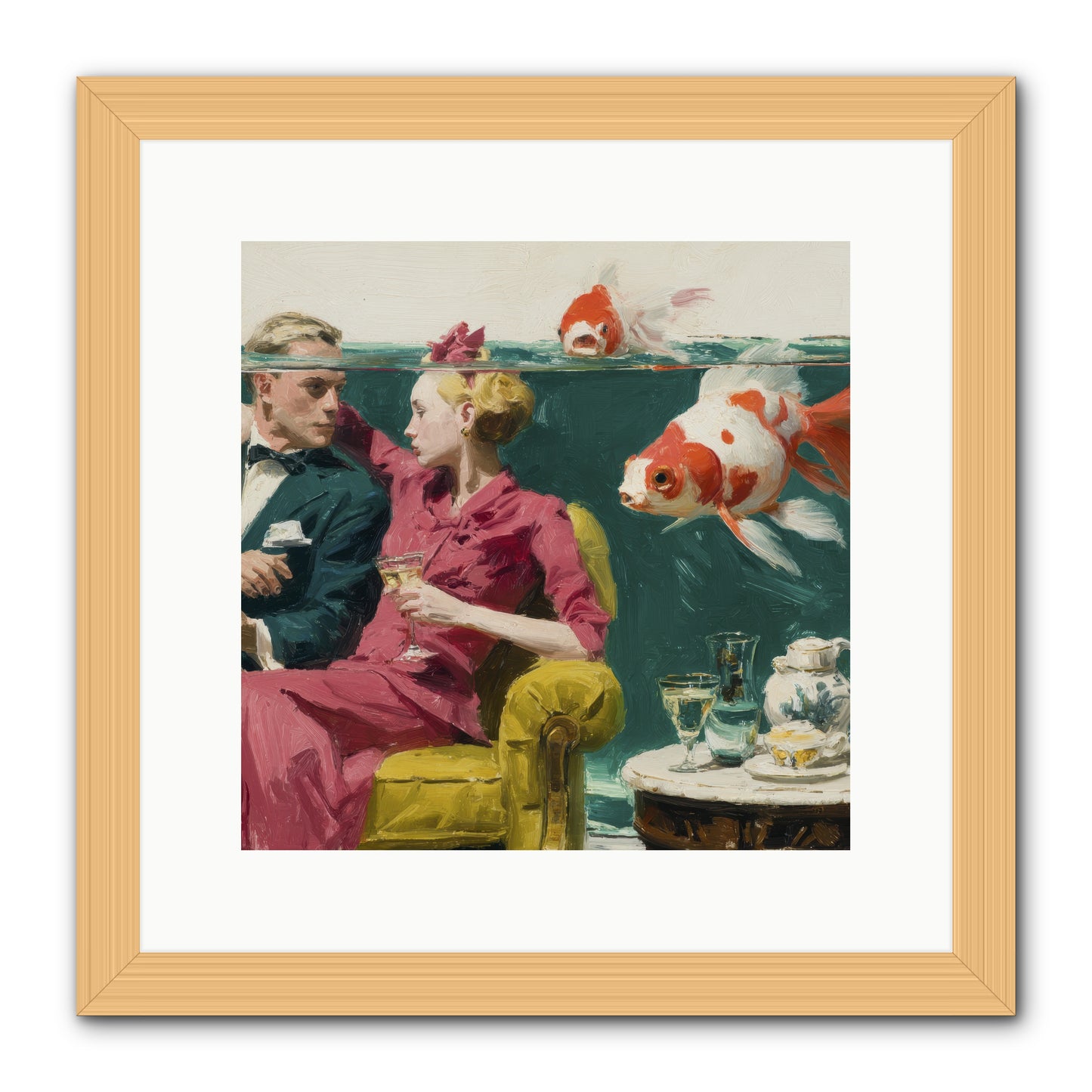 The Afternoon Revision -- Framed Print - Natural 12x12