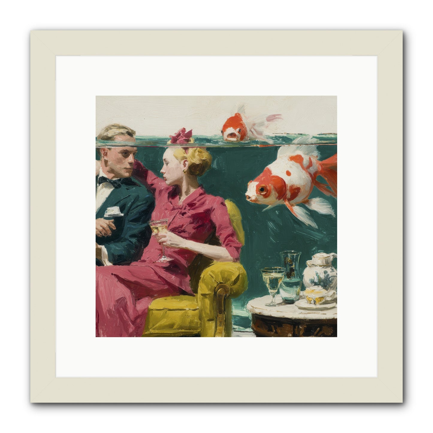 The Afternoon Revision -- Framed Print - White 12x12