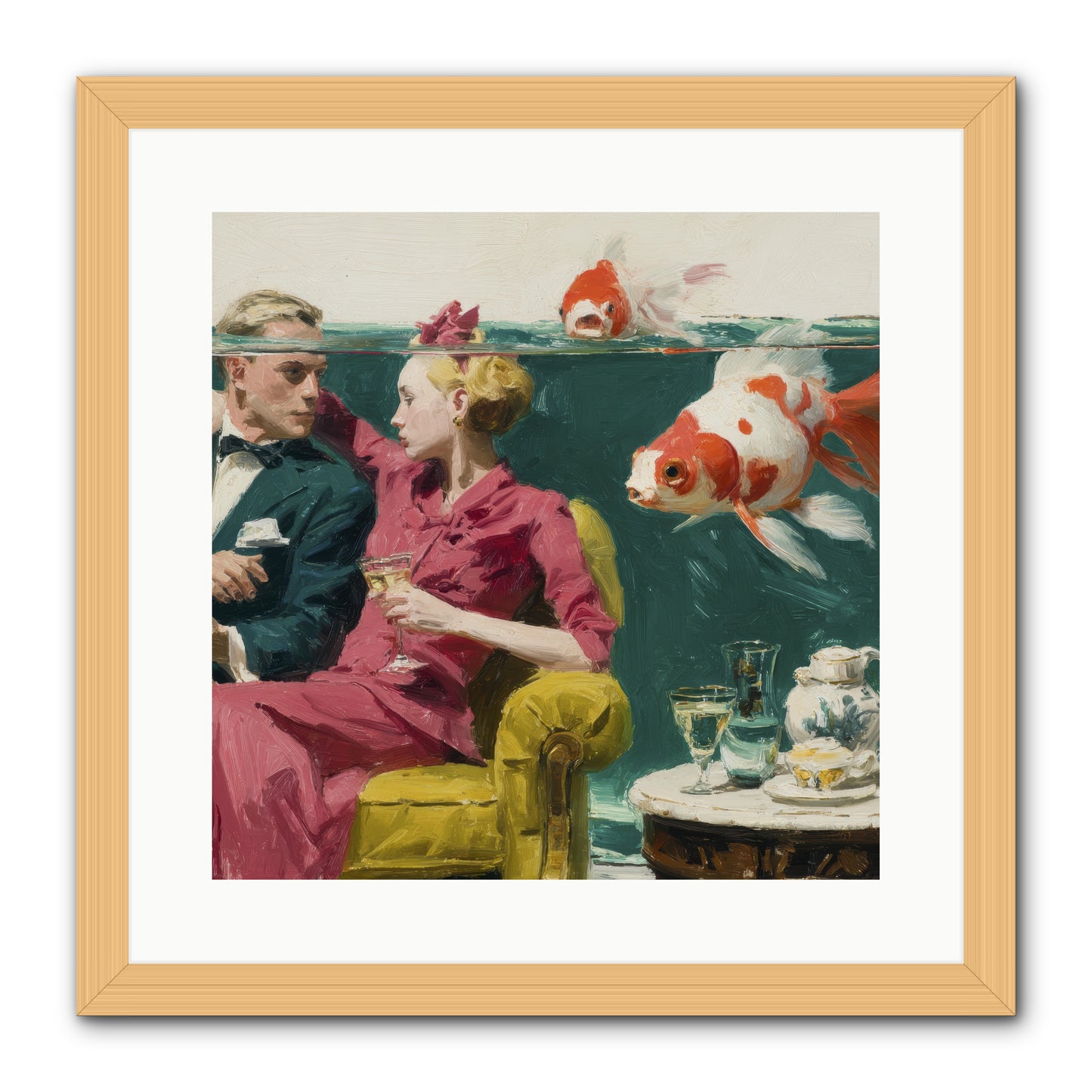 The Afternoon Revision -- Framed Print - Natural 16x16