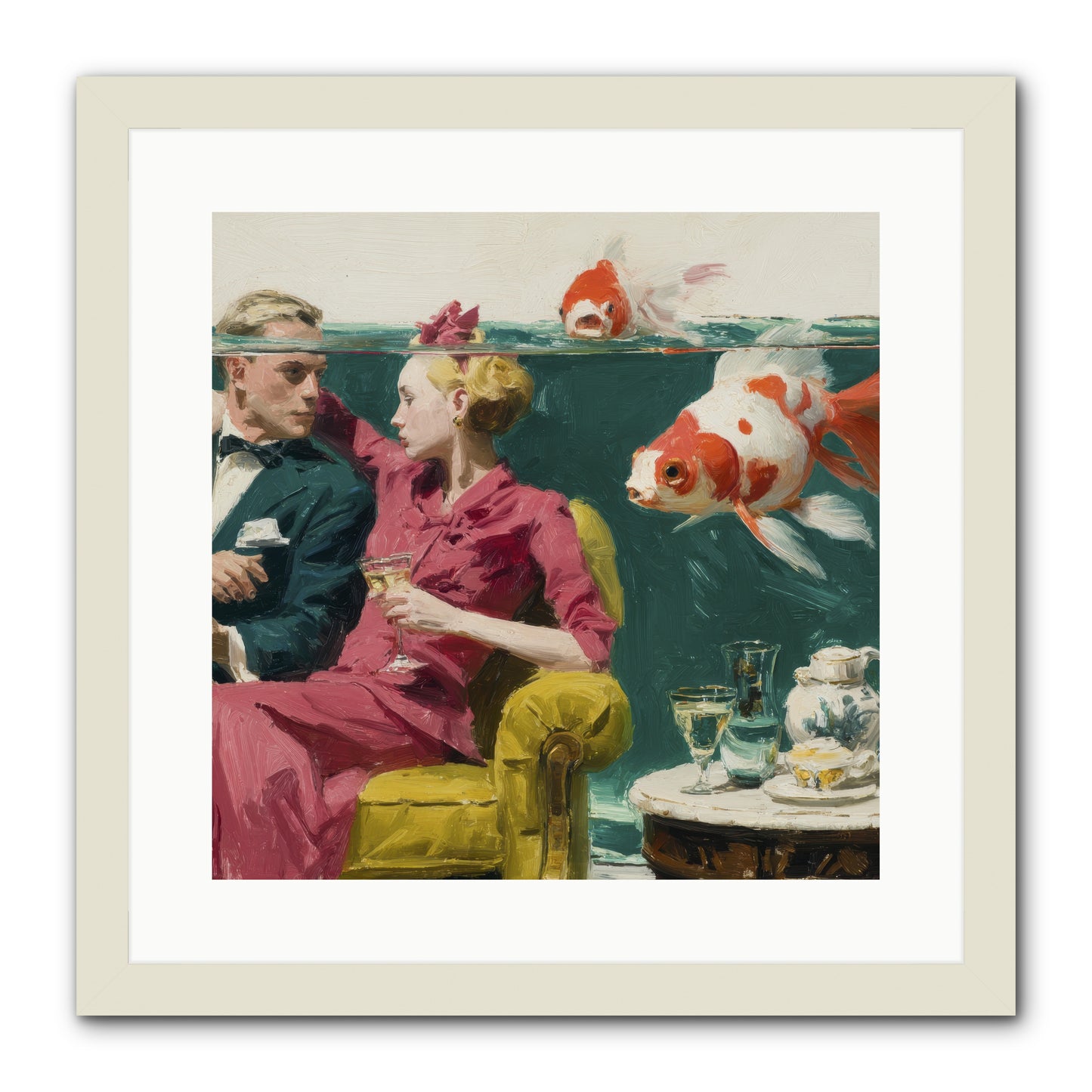 The Afternoon Revision -- Framed Print - White 16x16