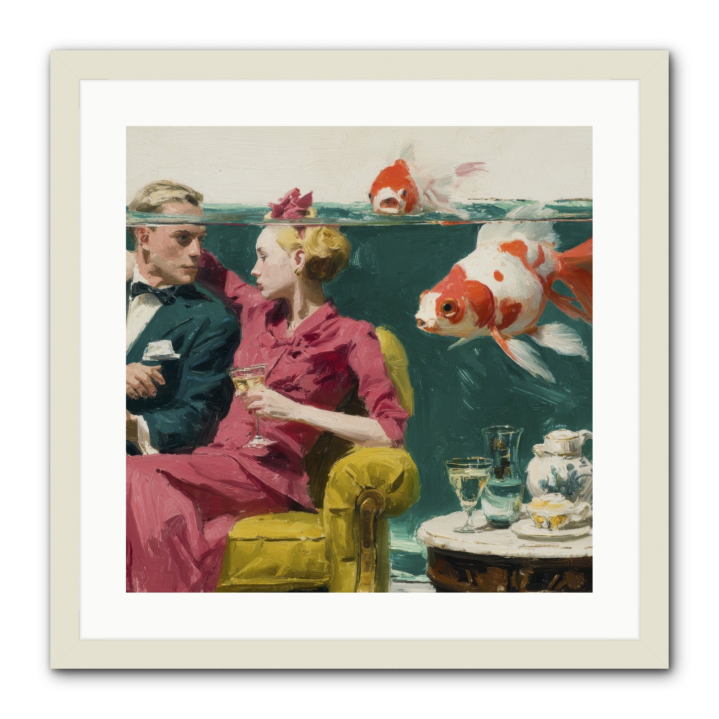 The Afternoon Revision -- Framed Print - White 20x20
