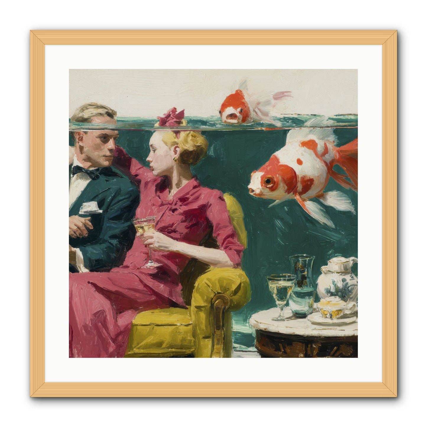 The Afternoon Revision -- Framed Print - Natural 24x24