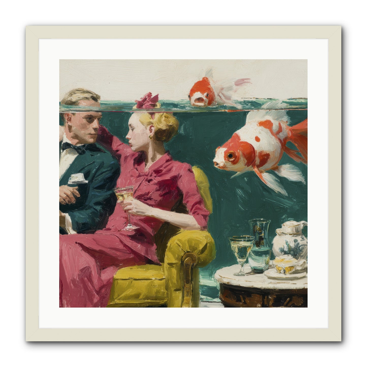 The Afternoon Revision -- Framed Print - White 24x24