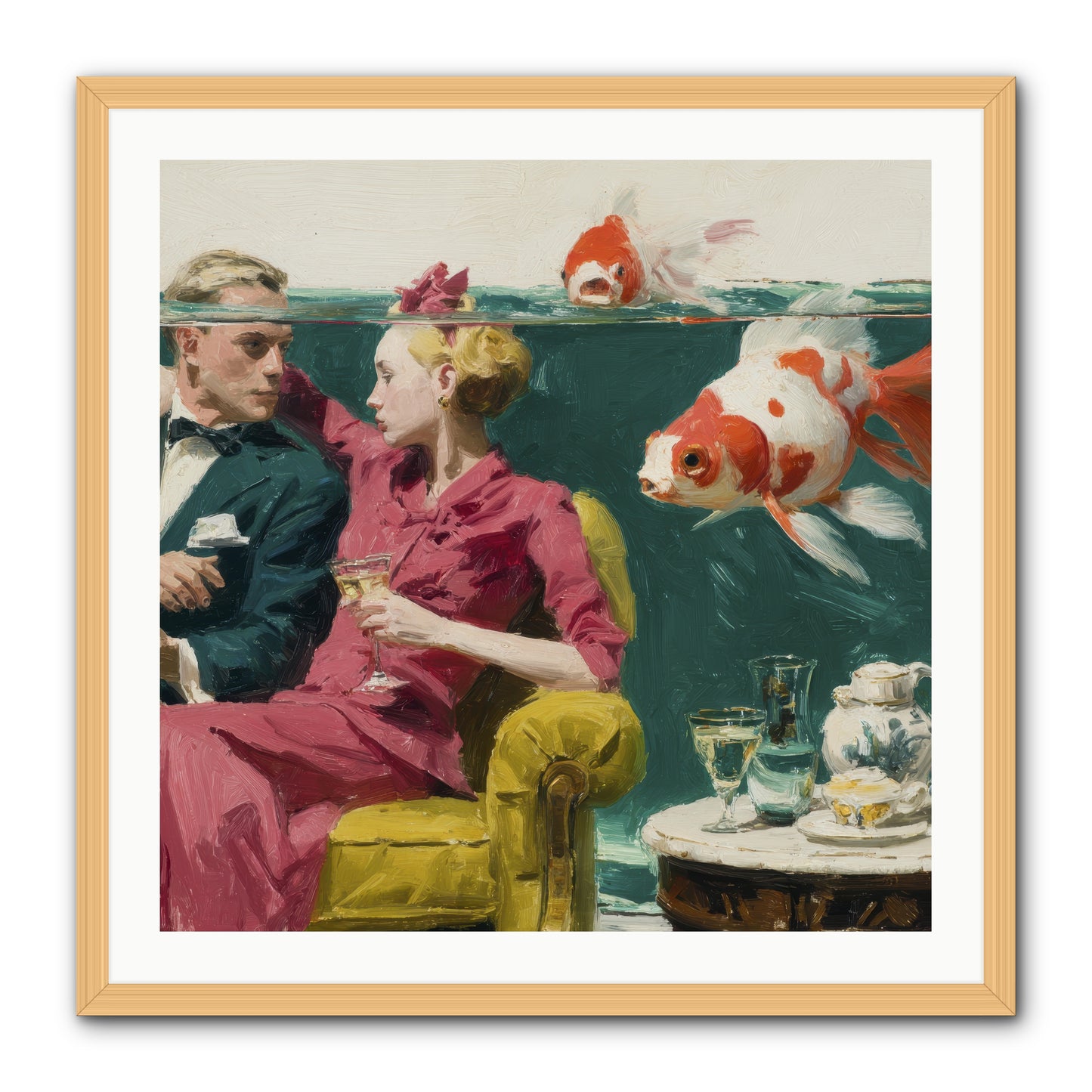 The Afternoon Revision -- Framed Print - Natural 30x30