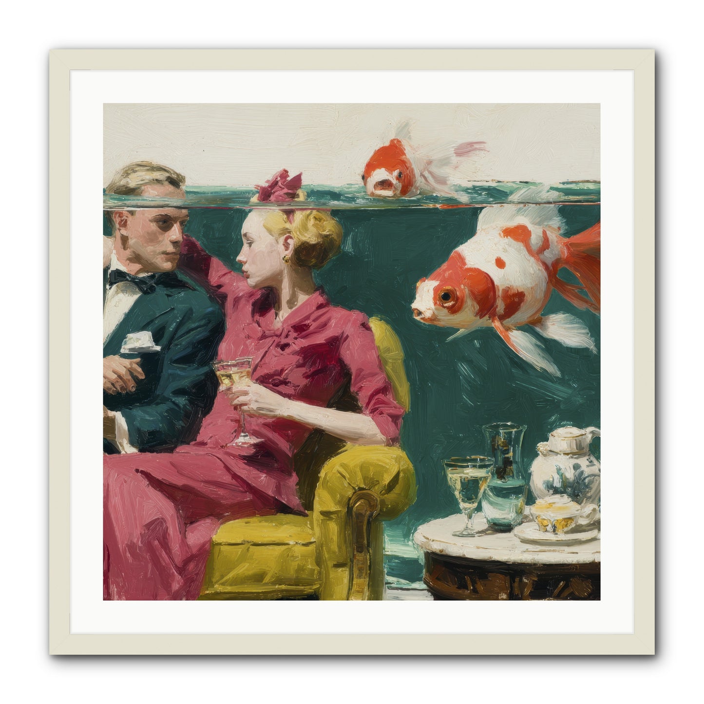The Afternoon Revision -- Framed Print - White 30x30