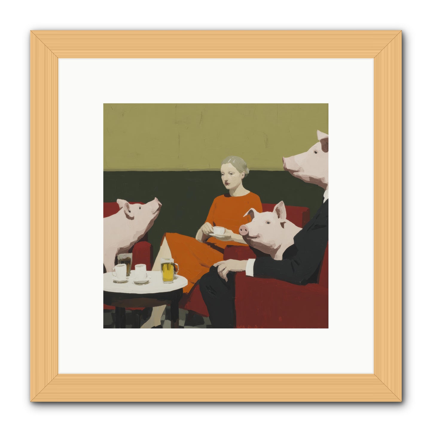 The Afternoon They Understood Everything -- Framed Print - Natural 10x10