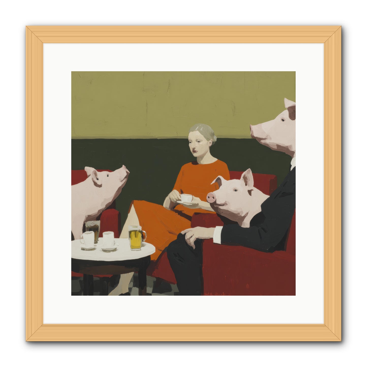 The Afternoon They Understood Everything -- Framed Print - Natural 16x16