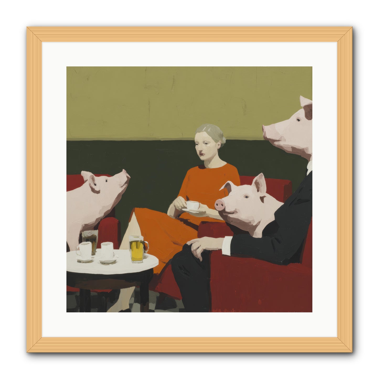 The Afternoon They Understood Everything -- Framed Print - Natural 20x20