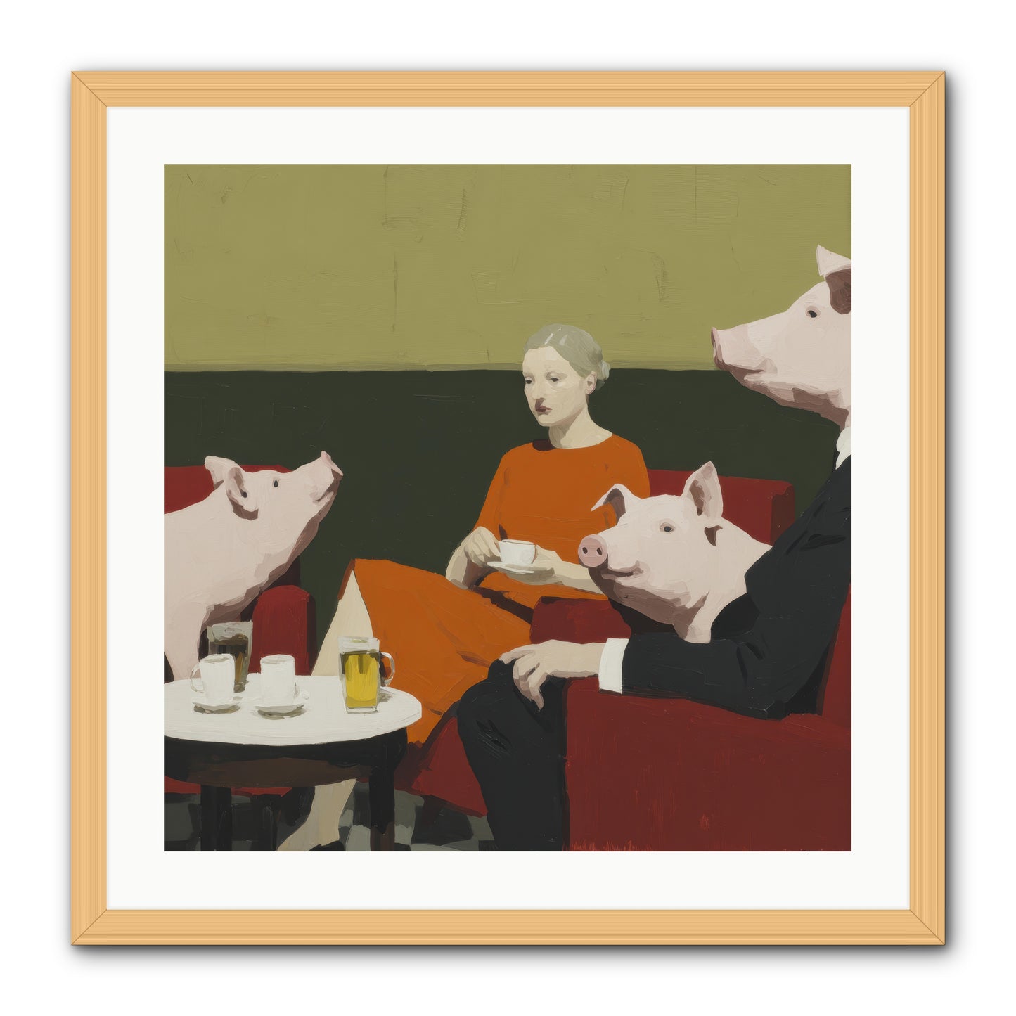 The Afternoon They Understood Everything -- Framed Print - Natural 24x24