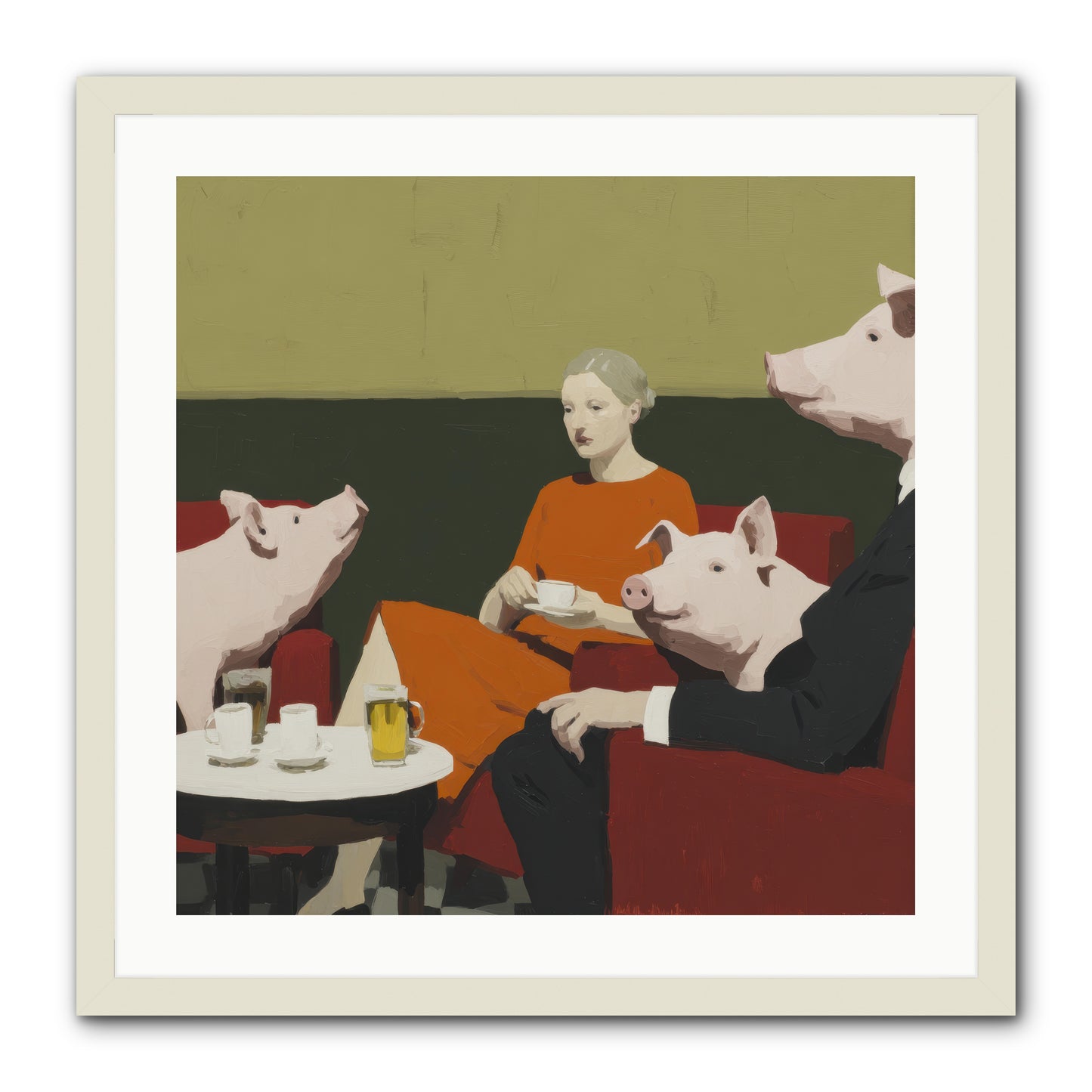 The Afternoon They Understood Everything -- Framed Print - White 24x24