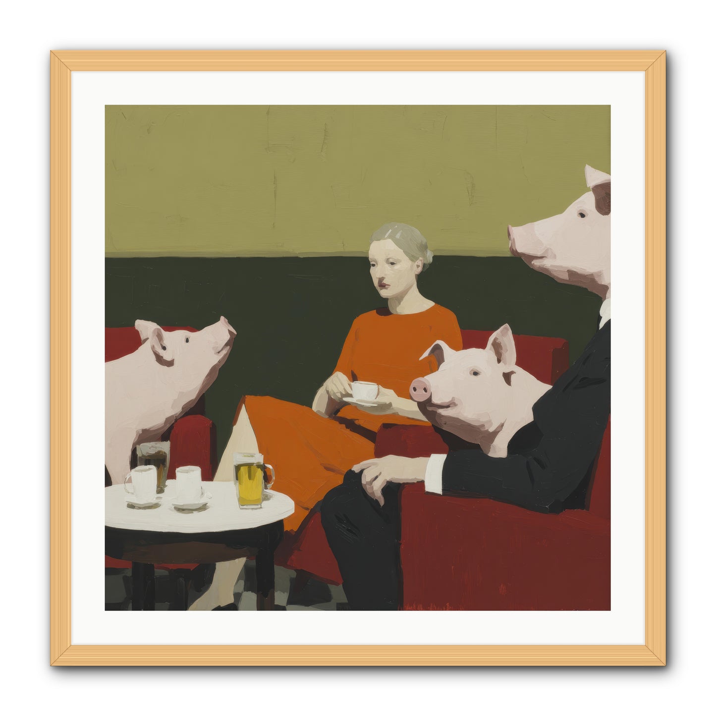 The Afternoon They Understood Everything -- Framed Print - Natural 30x30