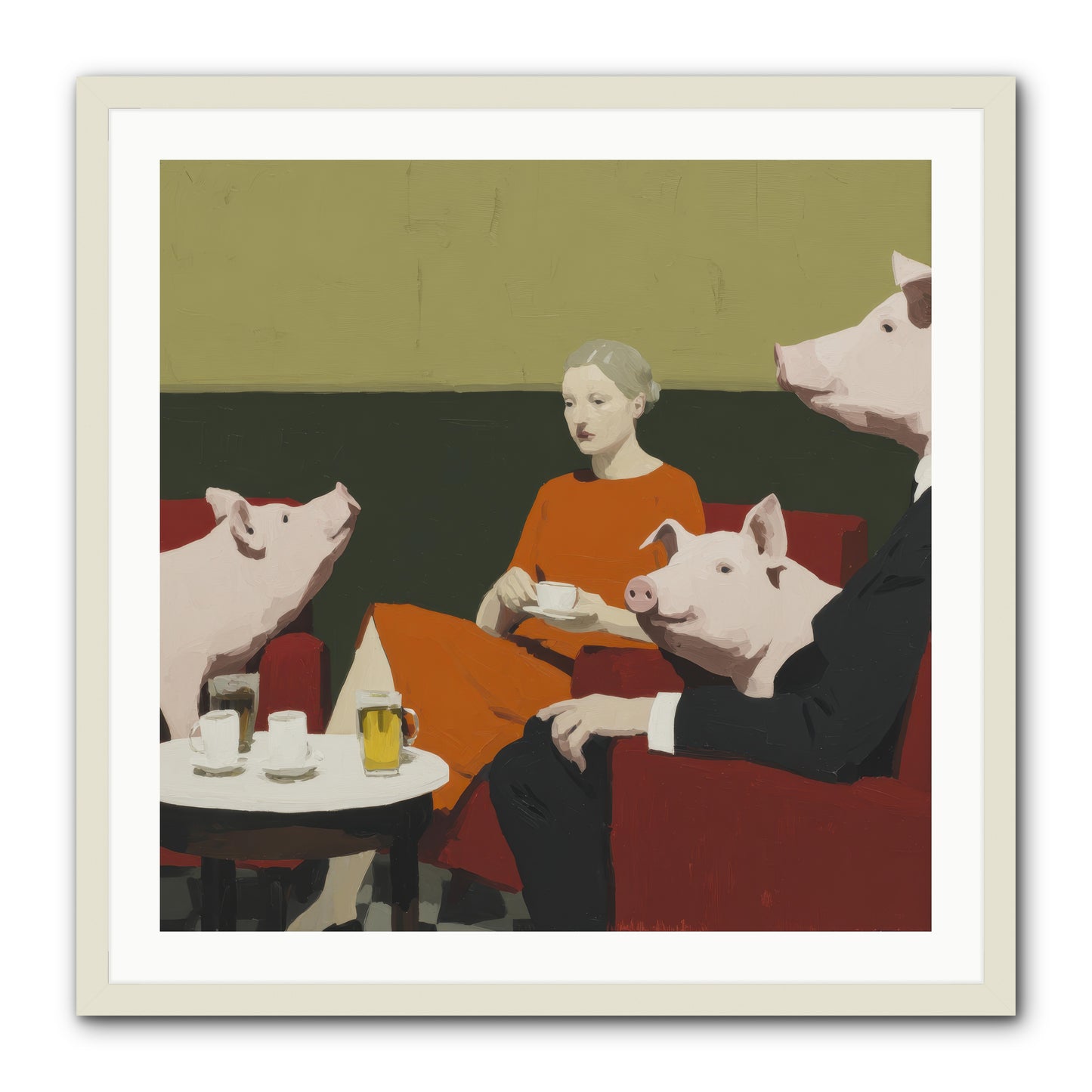 The Afternoon They Understood Everything -- Framed Print - White 30x30