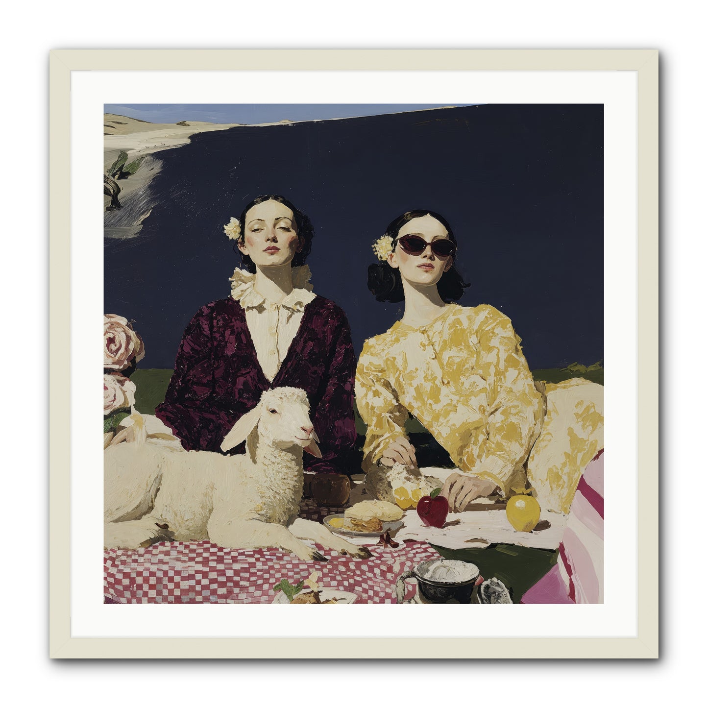 The Art of Almost Smiling -- Framed Print - White 30x30
