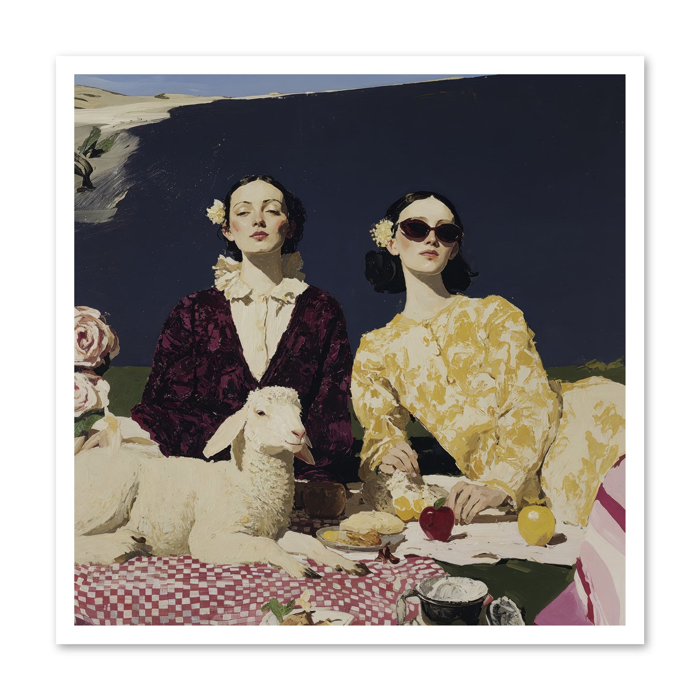 The Art of Almost Smiling -- Loose Canvas Print 30x30