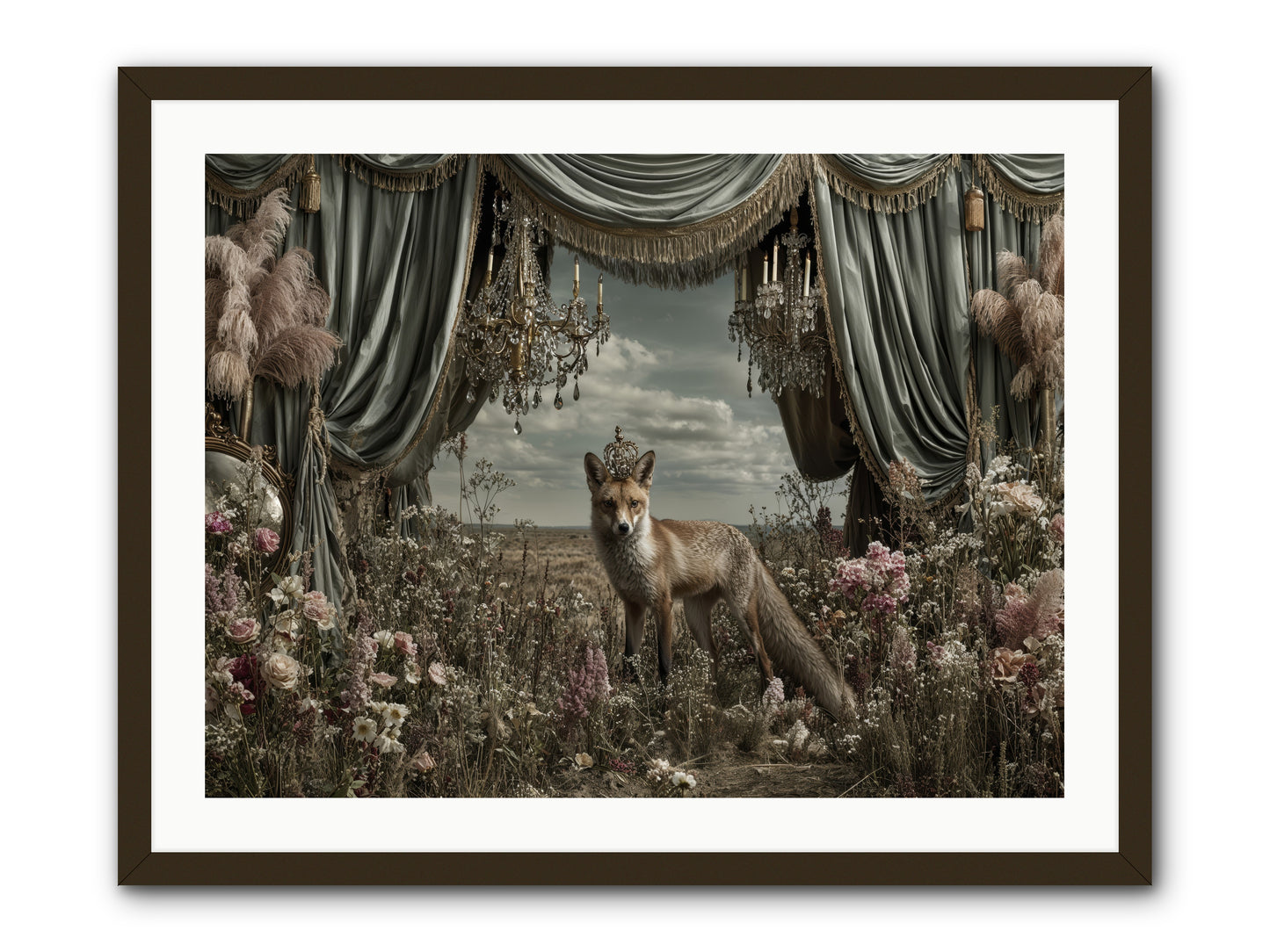 The Balcony at Moon’s End -- Framed Print - Black 32x24