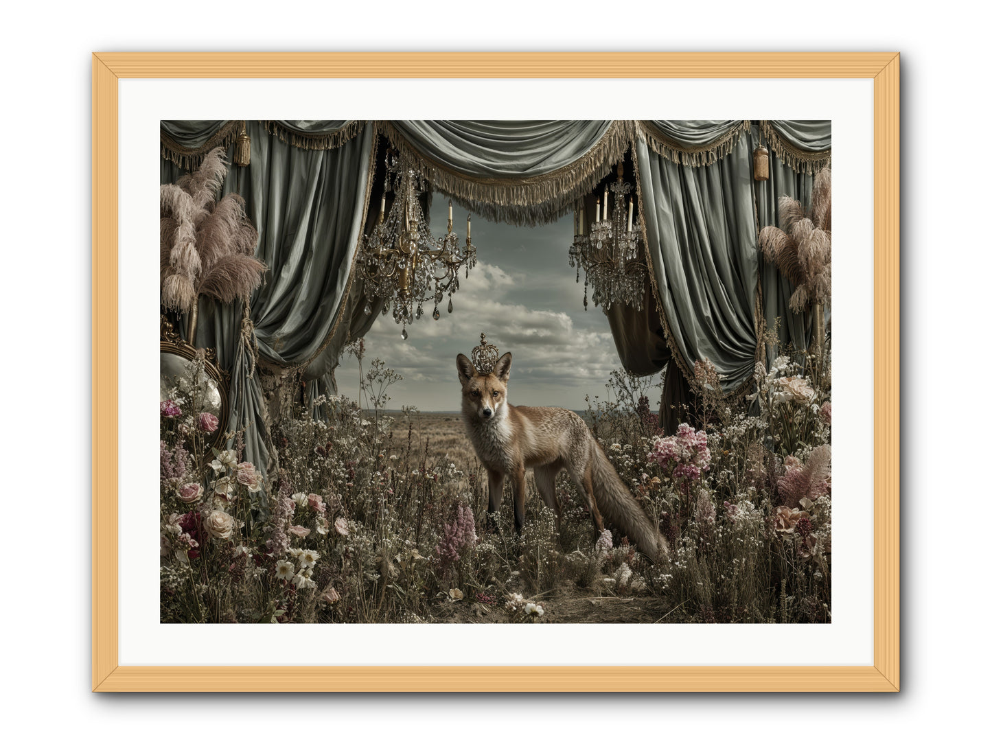 The Balcony at Moon’s End -- Framed Print - Natural 32x24