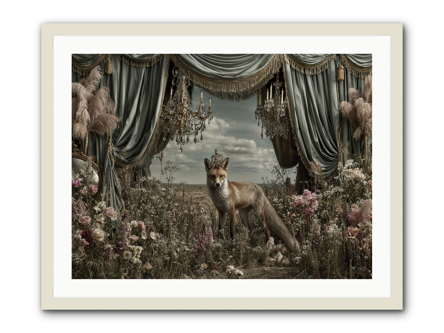 The Balcony at Moon’s End -- Framed Print - White 32x24