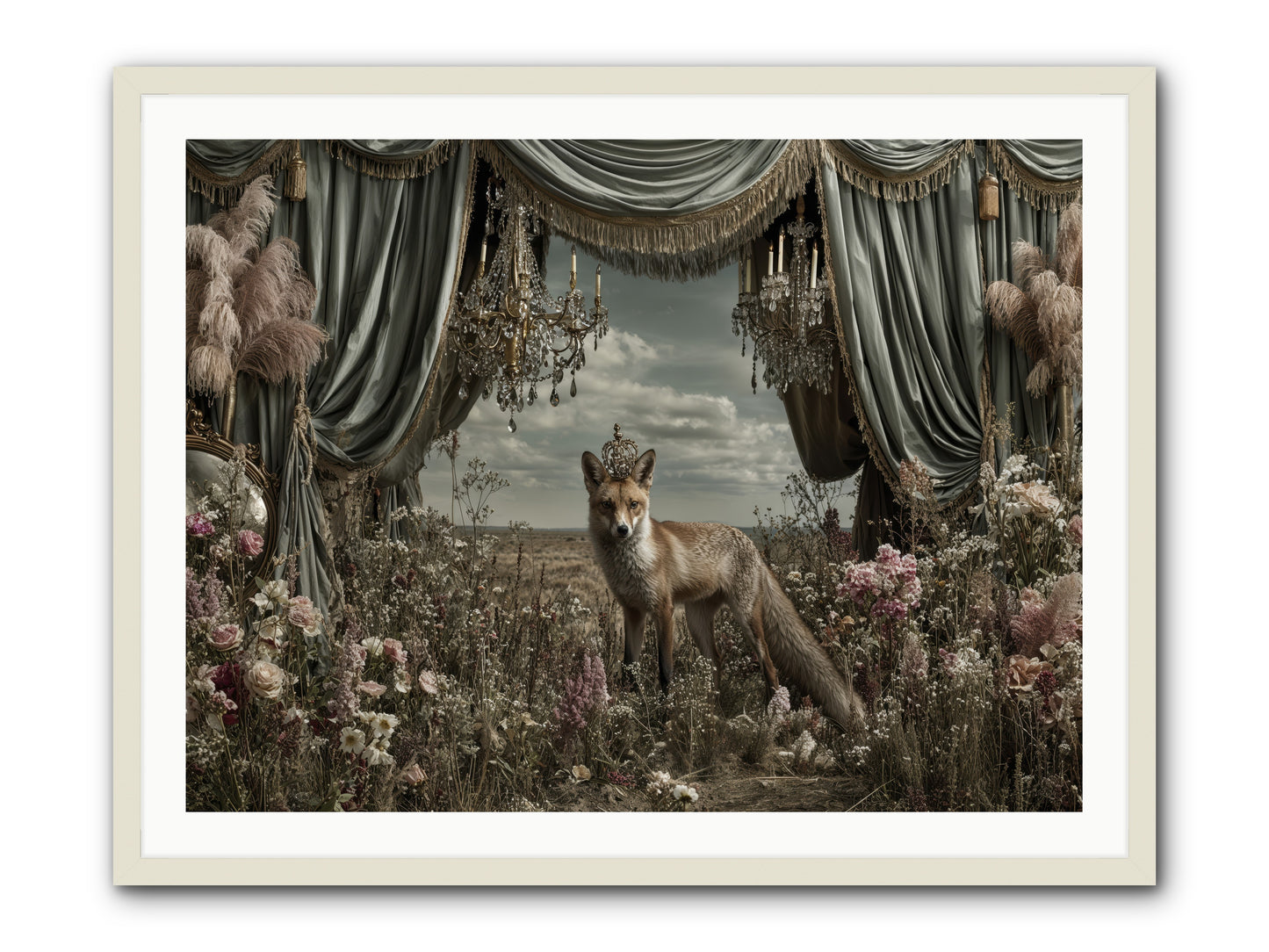 The Balcony at Moon’s End -- Framed Print - White 40x30
