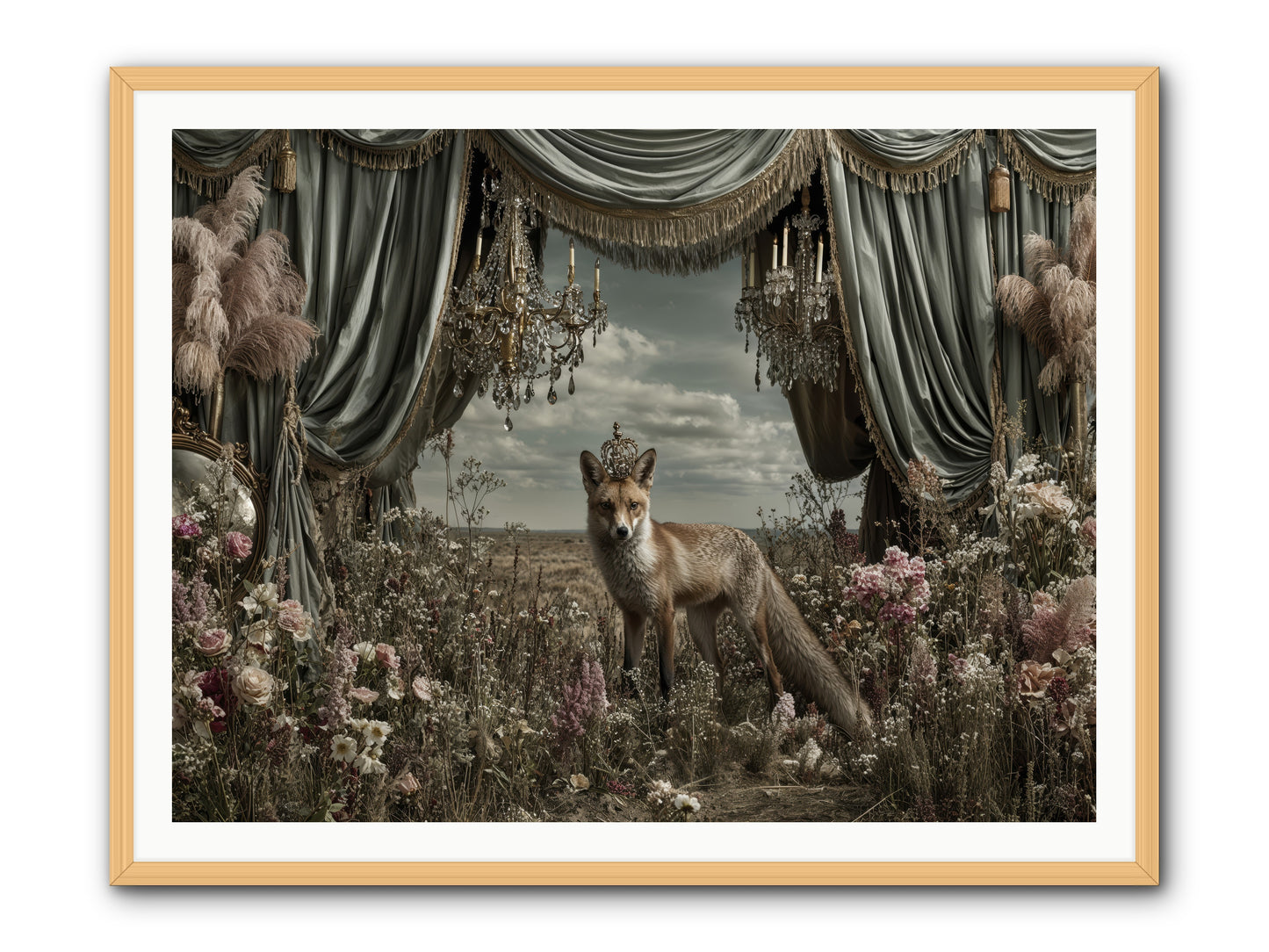 The Balcony at Moon’s End -- Framed Print - Natural 48x36