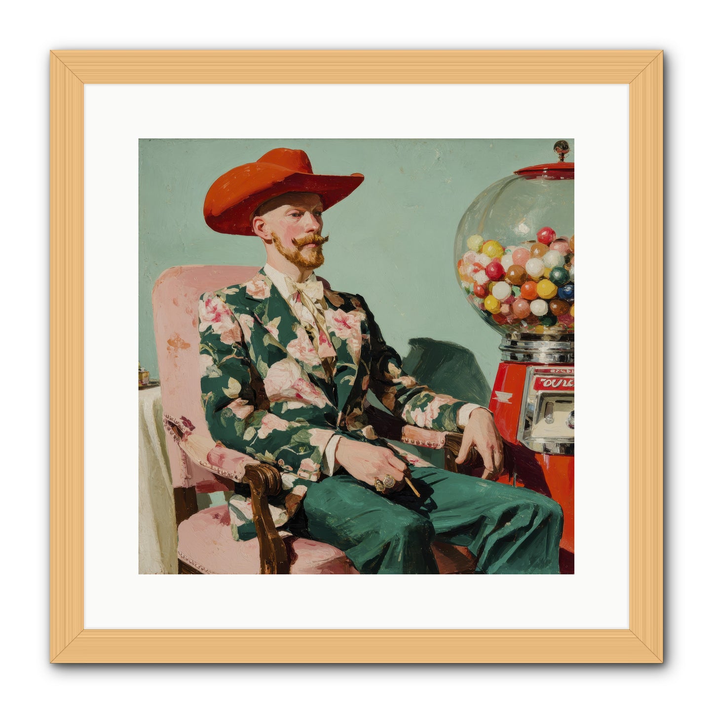 The Ballroom Without Music -- Framed Print - Natural 16x16